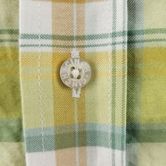 CINCH Mens Short Sleeve Button Down Plaid Sz L - Picture 2 of 6